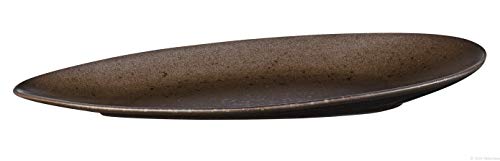 ASA Cuba Marone Ovale Platte, Stein, braun, 40x29x3.7 cm