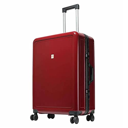 Multisize Aluminium-Trolley-Fall, Multifunktionales Gepäck Mit Kombinationsschloss,Rot,26 inches