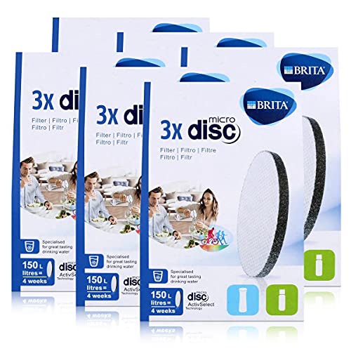 BRITA MicroDisc Wasserfilter 3stk. - Passend für BRITA fill&go Wasserfilter-Flaschen und BRITA fill&serve Wasserfilter-Karaffen (6er Pack)