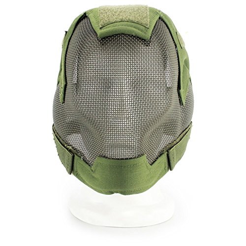 haoYK Taktische Airsoft-Maske aus Stahlnetz, für Cosplay, Paintball, Grün