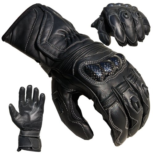 PROANTI Motorradhandschuhe Racing Leder Motorrad Handschuhe - Größe M