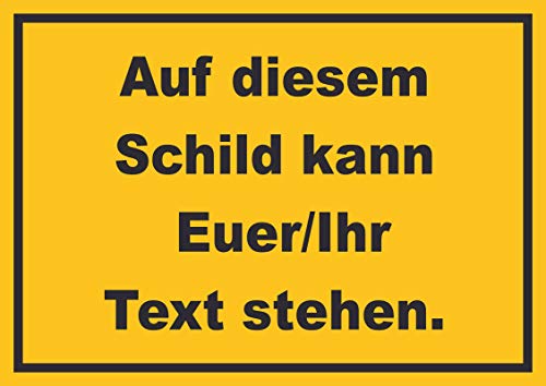 Schild mit Wunschtext waagerecht Text schwarz Hintergrund gelb A1 (594x841mm)