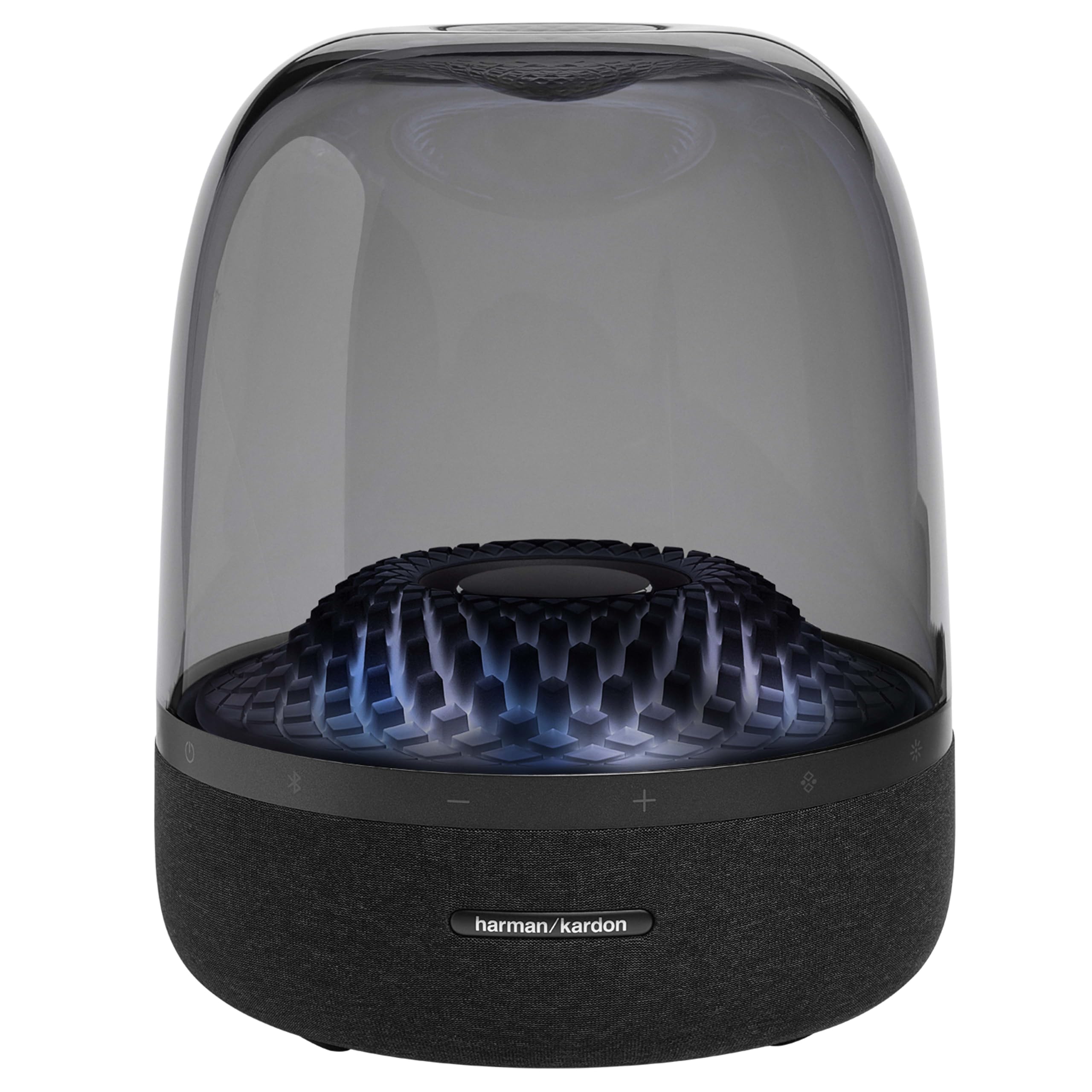Harman Kardon Aura Bluetooth Box in Schwarz – Tragbarer Bluetooth Lautsprecher mit 360-Grad-Klang