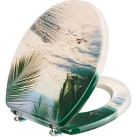 Cornat WC-Sitz "Sand und Meer" - Ansprechendes Design - Hochwertiger Holzkern - Komfortables Sitzgefühl / Toilettensitz / Klodeckel / KSD530