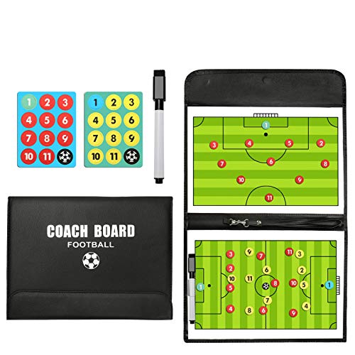 CHSEEA Fußball Taktikmappe Taktiktafel Fussball Coach-Board Coach Mappe für Professional Fußball Trainer mit Magnete, Stifte, Radiergummi #1