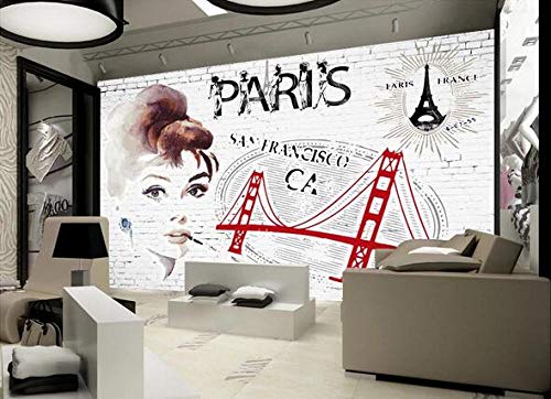 Fototapete 3D Wandbild Tapete Mode Audrey Hepburn Vliestapete Poster Kunst Salon Wandbild-150cmx105cm