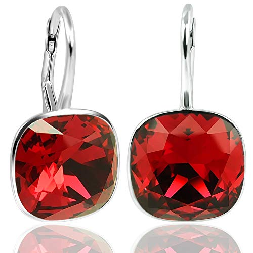 Ohrringe mit Kristallen von Swarovski® Rot 925 Silber NOBEL SCHMUCK