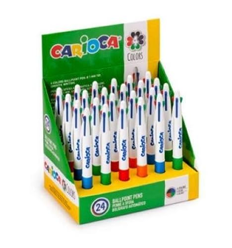 Carioca 40146 Kugelschreiber, 4 Farben, 24 Stück