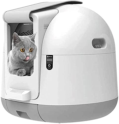 QZH Übergroße Selbstreinigung Smart Katzentoilette Automatische Katzensandbox Induktion Rotierende Katzenreinigungsroboter Große Katzentoilette