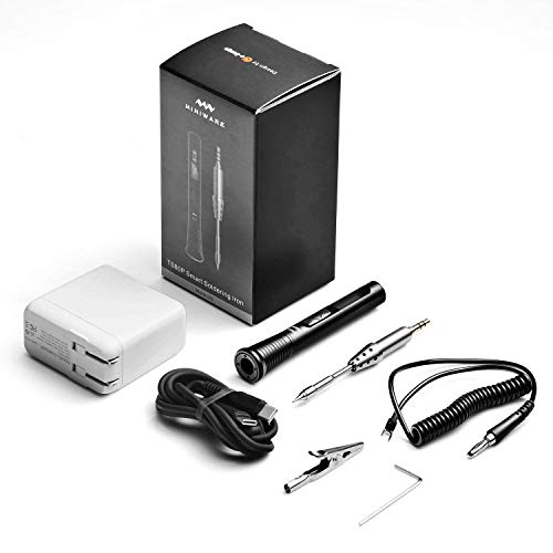 SainSmart Upgraded TS80P Portable Soldering Iron with Adjustable Temperature, Auto Sleep Mode, Fast Internal Heating, OLED Display, Complete Kit with TS-B02Tip & 12V/3A PD2.0 Charger USB Type C Cable