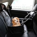 IvyLife Auto-Hundesitz für Kleine Hunde oder Katzen Transporttasche verstellbar aus Oxford-Stoff Wasserdicht Atmungsaktiv Haustier Sicherheit Auto Sitz Doppelt Schicht Verdickt Haustier (Schwarz)
