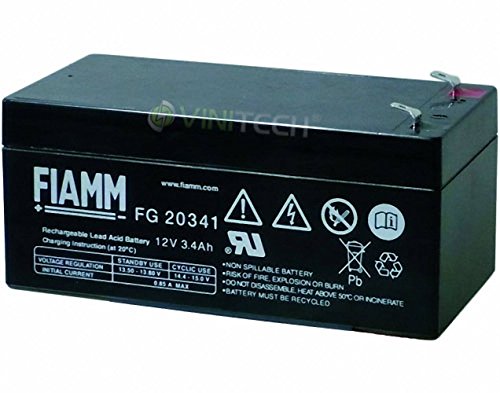 FIAMM Bleiakku FG20341 12V 3,4Ah Vlies AGM Bleiakku USV FG 20341 Gel Batterie AGM Blei Akku Faston 4,8mm 