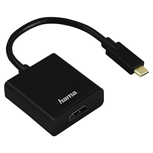 Hama USB / HDMI Adapter [1x USB-C™ Stecker - 1x HDMI-Buchse] Schwarz vergoldete Steckkontakte