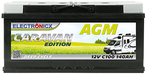 Electronicx Caravan Edition Batterie AGM 140AH 12V Wohnmobil Boot Versorgung Solarbatterie Versorgungsbatterie 140ah