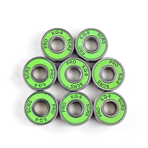 YINGJUN-DRESS Bearings 608 2RS Inline -Rollschuh -Skate -Radlager ILQ-9 Skateboard -Radlager -Rollen -Skating 8x22x7mm -Welle (Color : 16pcs Green)
