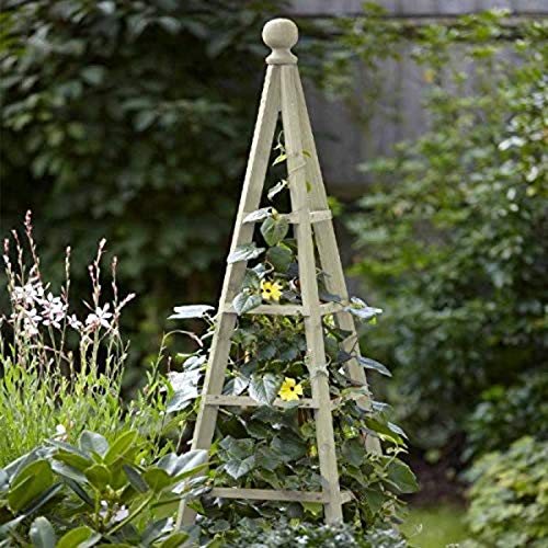 garden mile Großer Garten-Obelisk oder Bogen, Outdoor-Bogen, strapazierfähig, stark für Rosen, Kletterpflanzen, Stützstruktur, Gartendekoration, Ornament (Obelisk Salbei, 1,9 m)