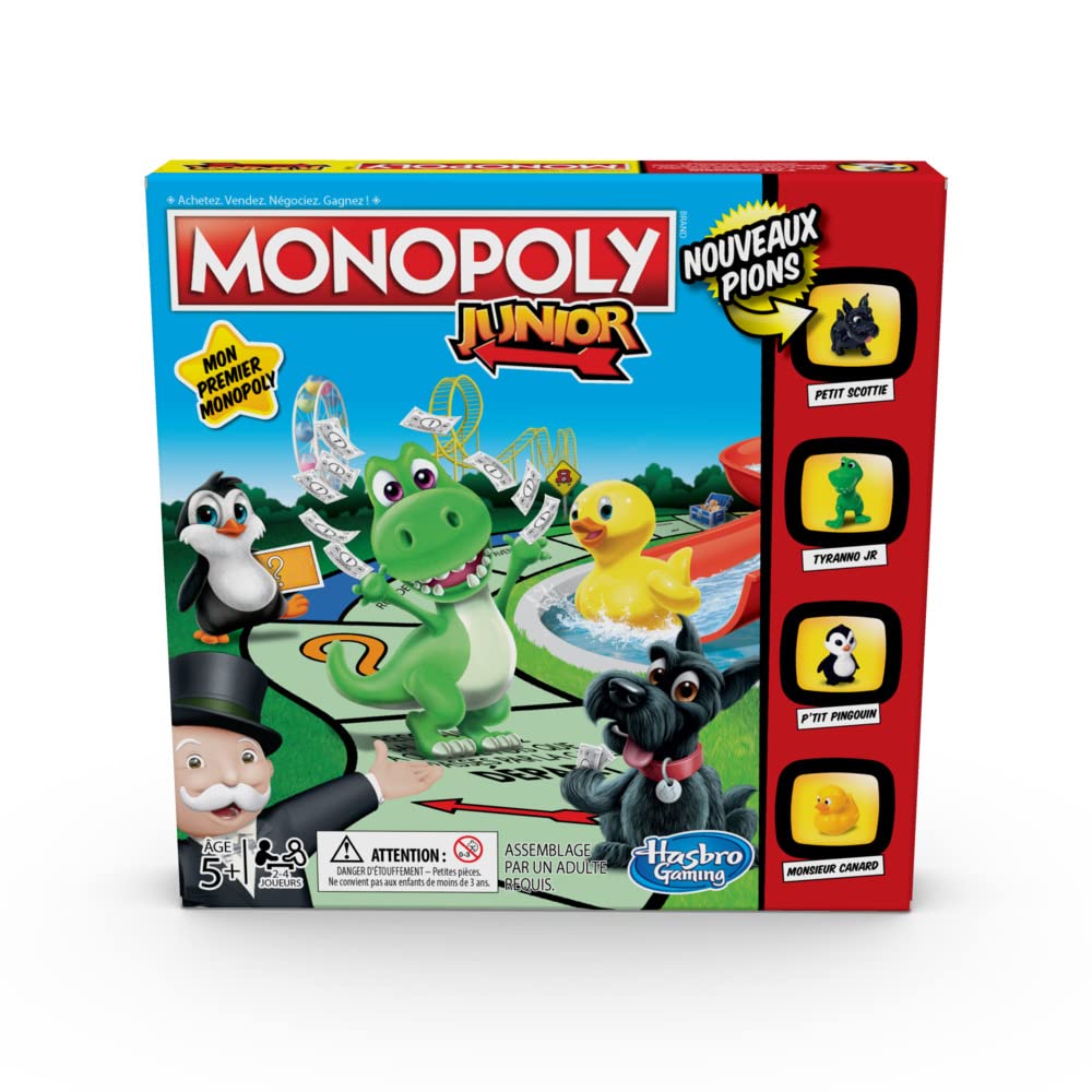 Monopoly Junior – Brettspiel für Kinder – Brettspiel – französische Version, exklusiv bei Amazon