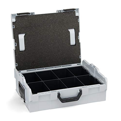 Bosch Sortimo L-Boxx 136 grau mit Einsatz 8-fach • LBoxx 136 Koffersystem für optimale Lagerung von Werkzeugen • Sicherer Transport & Schutz dank L-Boxx System