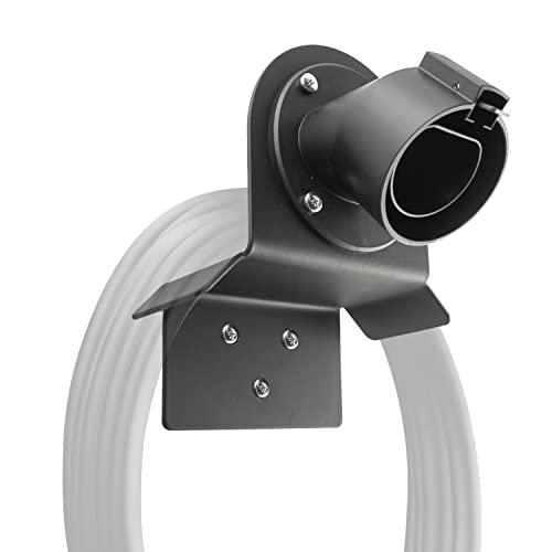 Wallbox24 Premium Wandhalterung für Ladekabel Stecker Typ 2 Winkel schwarz Ladestation Wallbox