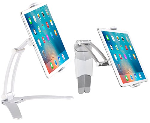 Callstel Tablet Halterung Tisch: Tisch-Ständer und Wand-Halter kompatibel mit iPads und Tablet-PCs bis 12,9" (Tablet Wandhalterung)