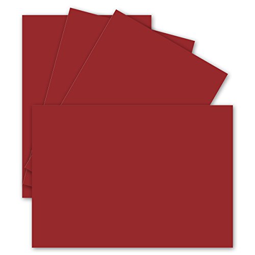 300 Einzel-Karten DIN A6-10,5 x 14,8 cm - 240 g/m² - Dunkel-Rot - Tonkarton - Bastelpapier - Bastelkarton- Bastel-Karten - blanko Postkarten