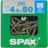 SPAX Edelstahlschraube, T-STAR plus, 200 Stk., 4,5 x 50 mm - silberfarben