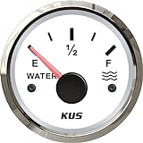 KUS Wasserstandsanzeige 0-190Ohm Mit Hintergrundbeleuchtung 12V/ 24V 52MM (2 ")(Weiß)