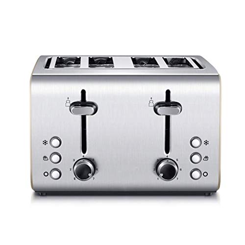 TWDYC Edelstahl-Toaster mit langem Schlitz, Bagels, Aufwärmen von Brotspezialitäten, Abbrechen und Auftauen, 4 Scheiben