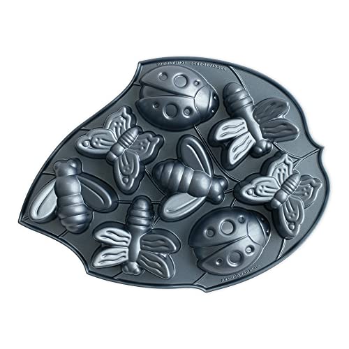 Nordic Ware - 53037 Backform Glückskäfer - Schmetterling - Marienkäfer - Biene - Libelle - Aluminium - 8 x 150 ml