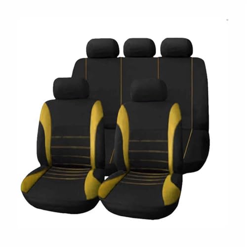 Sitzbezügesets Für Ford Für Mondeo Für Fiesta Für S-MAX Für Explorer Für KUGA Autositzbezüge Canvas-Sitzbezug Auto Schonbezug Schoner (Farbe : Gelb)
