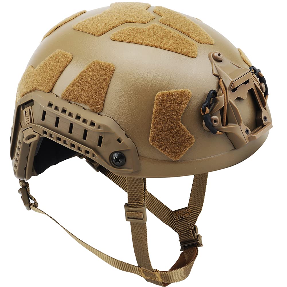 AQzxdc Fast II Typ Taktischer Helm, Special Forces High Cut Bump Helm, Verstellbarer Militär ABS Airsoft Helm, für Paintball, Halloween, Cosplay, Outdoor-CS-Spiel,Beige