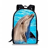 Showudesigns Klassischer Rucksack mit Katzenmotiv für Mädchen, Delfin (Mehrfarbig) - Z-3183C