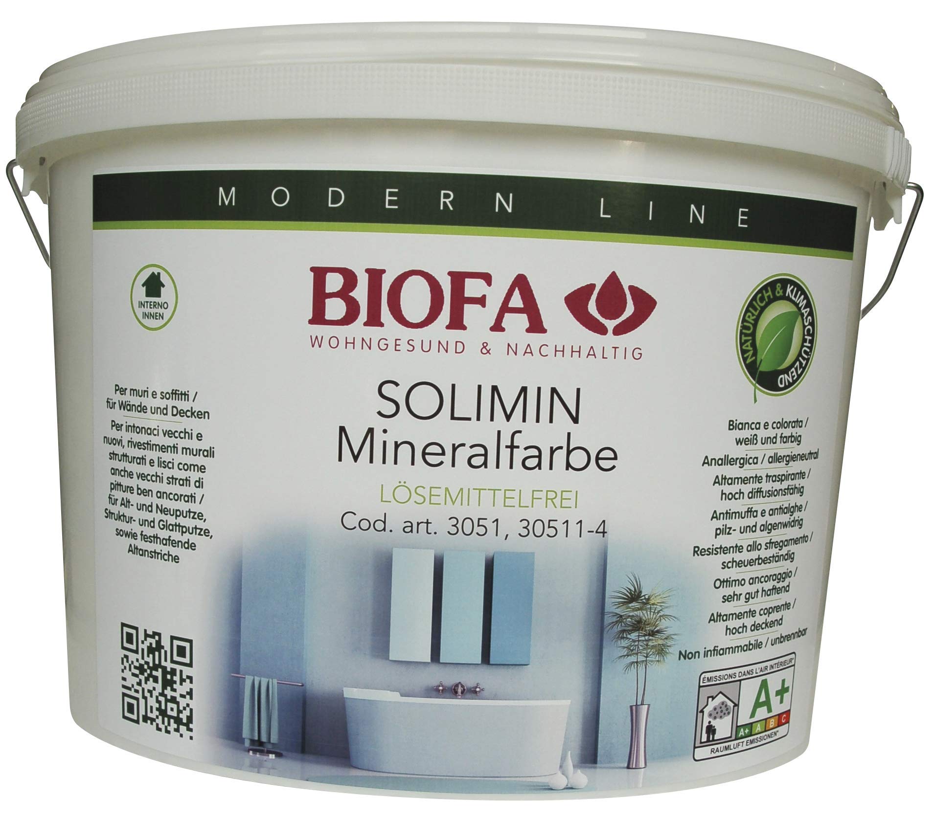 Biofa SOLIMIN Mineralfarbe - weiß - 10 Liter