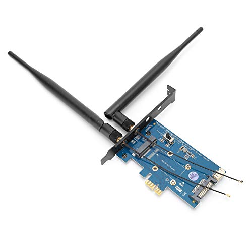 Goshyda Drahtloser Dualband-Adapter mit SIM-Kartenhalter Mini PCI-E zu PCI-E 1X-Netzwerkperipheriegerät, unterstützt die USB-Schnittstelle der Mini PCI-E-Karte