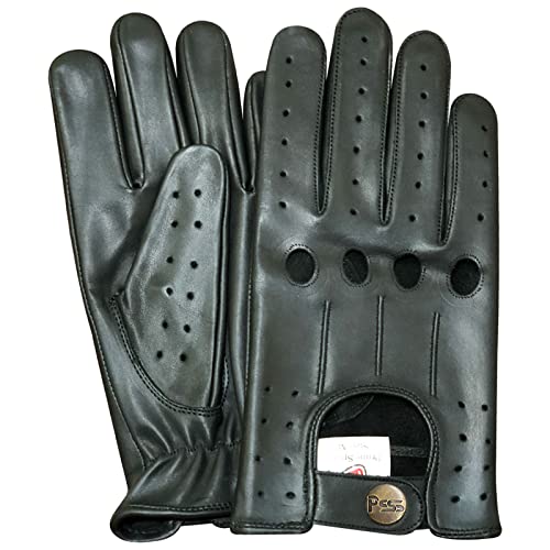 Prime 507 Echtleder-Handschuhe für Herren, qualitativ hochwertig, weich, ohne Futter, zum Autofahren, Retro-Stil, in 10 Farben erhältlich Gr. onesize, schwarz