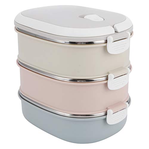 Lunchbox, dreischichtige Edelstahl-Bento-Box Isolierte Lunchbox für die Aufbewahrung von Lebensmitteln für die Heimarbeitsreiseschule
