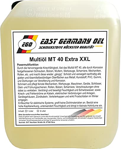 Multiöl MT 40 Extra XXL Rostlöser WD Kriechöl Kanister 5 Liter Inhalt