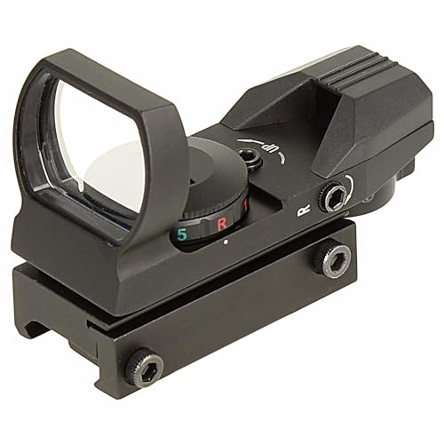 Minadax Red Dot Visier | Sight Scope | Reflexvisier mit Red & Green Dot 4 Reticles | Leuchtpunktvisier | für 20mm/22mm Weaver/Picatinny Rails