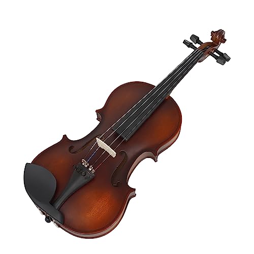 Geige,KOCAN AV-590 4/4-Violine in voller Größe,Korpus aus Lindenholz,Kopf aus Ebenholz,Griffbrett,Wirbel,Kinnhalter,Saitenhalter für Anfänger,Schüler,Künstler,mit Aufbewahrungskoffer für Bögen,Retro-F