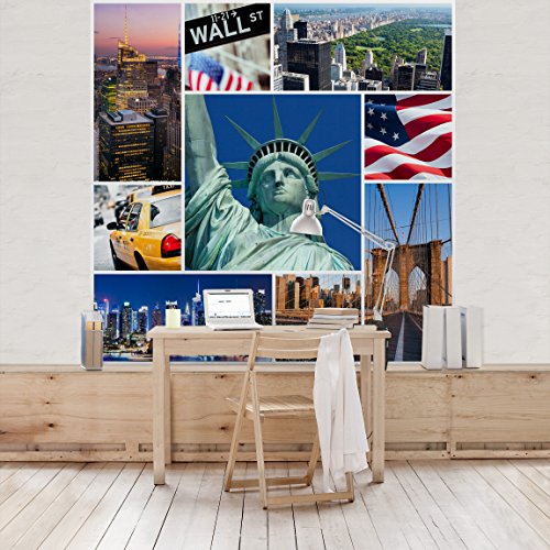 Apalis Vliestapete Impressive New York Fototapete Quadrat | Vlies Tapete Wandtapete Wandbild Foto 3D Fototapete für Schlafzimmer Wohnzimmer Küche | Größe: 288x288 cm, mehrfarbig, 95358