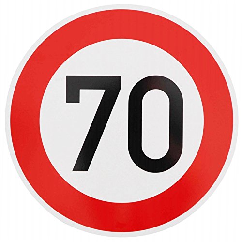 Original Verkehrszeichen 70 KM/H Schild Nr. 274-70 Verkehrsschild Straßenschild Straßenzeichen Geburtstagschild 42 cm Metall mit Folie-Typ1 RA1 Schild