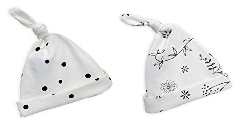 Sleepee Unisex Baby Zwergenkappe - Zweierpack Dots/Bloom 0-2 Kappe, per Pack Weiß (Weiß 1311), S (Herstellergröße: S/M)