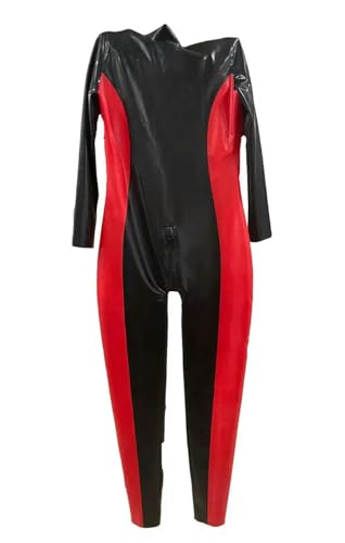 MesKeL Latex Catsuit Rot und Schwarz   Anzug Sexy Anzug Uniform Bodysuit 0,4mm -Andere-S
