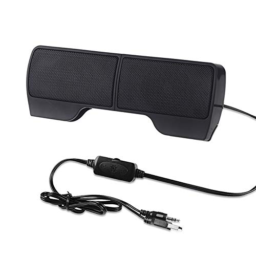 P01 6W Mini tragbarer Lautsprecher über 3.5mm Klinke USB für Laptop PC Notebook, 2X 3 Watt Musikleistung, Lautstärkeeinstellung