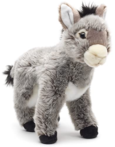 Uni-Toys – Esel grau, stehend - 28 cm (Höhe) - Plüschtier, Kuscheltier