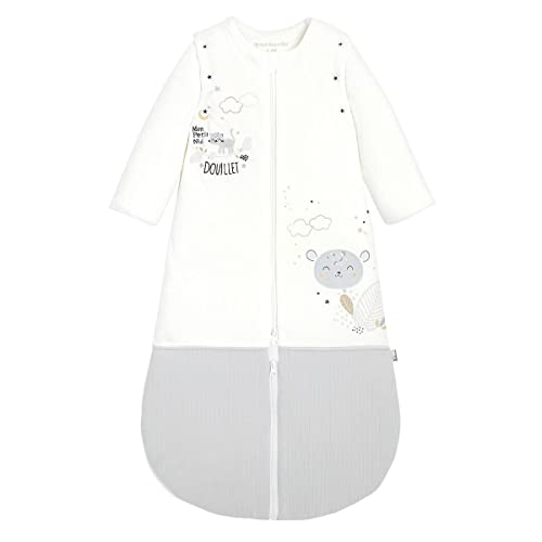 Petit Béguin - Baby Jungen Mädchen Unisex Winter Schlafsack mit abnehmbaren Ärmeln Nid Douillet Gr. 1-6 Monate (75 cm)
