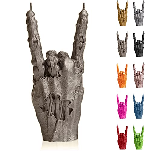 Candellana Kerze Hand RCK | Höhe: 22 cm | Zombie Hand | Messing | Brennzeit 30h | Kerzengröße gleicht 1:1 Einer realen Hand | Handgefertigt in der EU