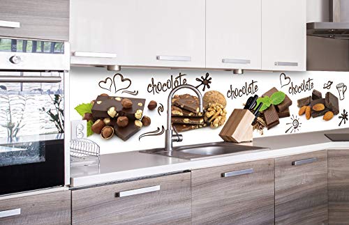 DIMEX LINE Küchenrückwand Folie selbstklebend Schokolade | Klebefolie - Dekofolie - Spritzschutz für Küche | Premium QUALITÄT - Made in EU | 260 cm x 60 cm