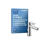 Duravit B21020 B.2 Waschtischarmatur, Wasserhahn Bad mit Zugstangen-Ablaufgarnitur, Waschbecken Armatur mit Keramikkartusche, Chrom, Größe M (Auslauf Höhe 106,5 mm)