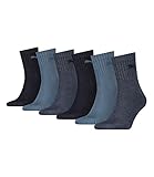 PUMA Unisex Short Crew Socken Basic Sportsocken 6er Pack, Größe:47-49;Farbe:Denim Blue (460)